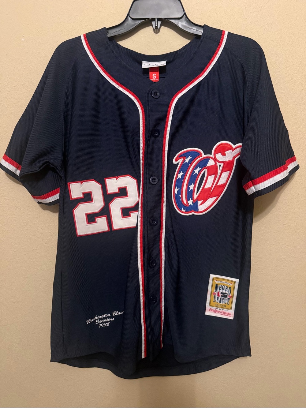 NWT Washington Black Senators 1938 Jersey Men’s Small Negro League Baseball